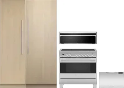 5 Piece Package Includes Refrigerator, Freezer, Range, Hood And Dishwasher